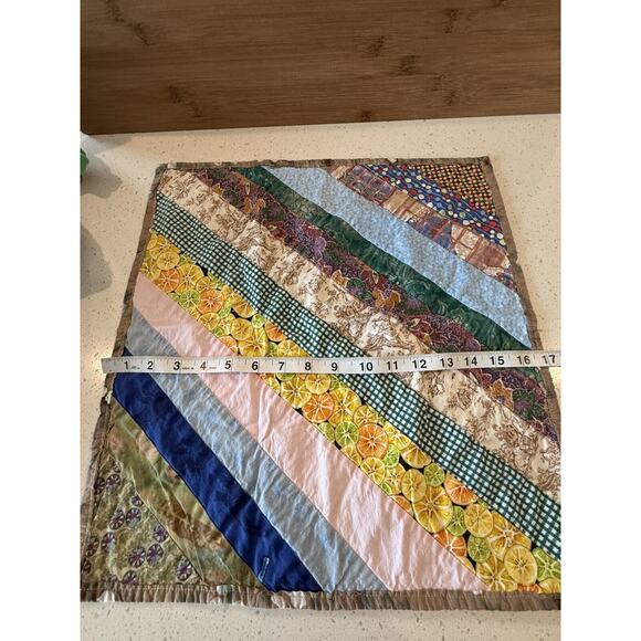 Handmade Hand Stitched Patchwork Lap Throw Baby Blanket - Picture 11 of 11